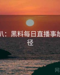 独家深扒：黑料每日直播事故传播路径